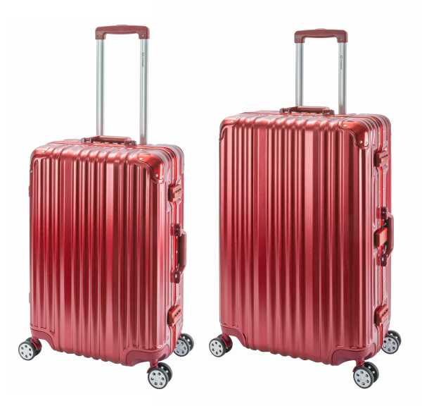 London | 2er Set | Trolleys 4 Rollen | Polycarbonat Hartschale | Alu-Rahmen | Reisekoffer M+L