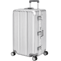 Travelhouse London großer Reisekoffer L Silber 75 x 42 x 35 cm | Polycarbonat-Hartschale | TSA-Schloss, Aluminiumrahmen