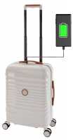 Travelhouse Capri Handgepäck Koffer S 55 x 36 x 23 cm | Polycarbonat-Hartschale | TSA-Schloss, USB-Anschluss 4 Rollen, PC Hartschale, Extrafächer, gefüttert,...